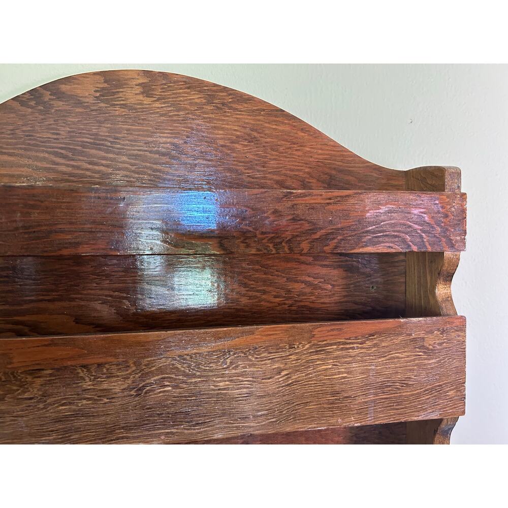 Vintage Wooden Wall Shelf Plate Rack | Rustic Wall Mounted Display Shelf - Picture 5 of 16